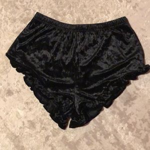 Altar’d State Black Velvet Shorts